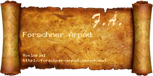Forschner Árpád névjegykártya