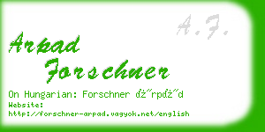 arpad forschner business card
